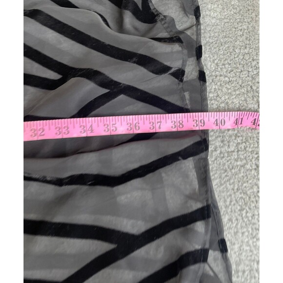 Torrid Cardigan Sweater Women 2/3 Black Open Front Sheer Mesh Velvet Flock Flowy - Picture 9 of 9